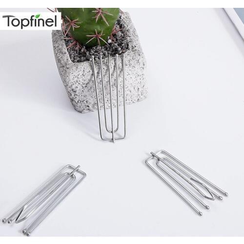 Topfinel Stainless Steel Four Claws Curtain Hooks High Quality Fasteners for Curtains Curtain Accessories for Tracks and Rail