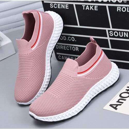 Flying Shoes Womens Fashion Trend Casual Sports Womens Shoes Korean Version Of Lightweight One-step Mesh Single Shoes Women