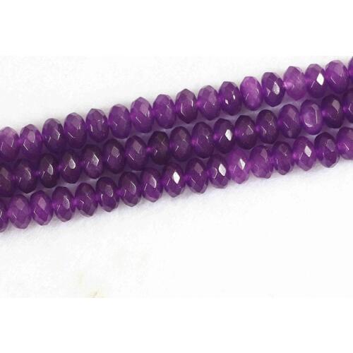 Fashion Natural Stone Purple Chalcedony 5X8mm Jades Rondelle Faceted Loose Beads Loose Beads Diy Jewelry Finding 15 Inches B159