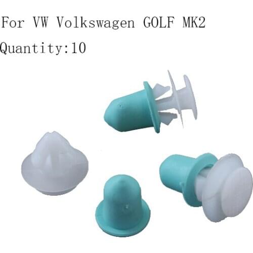 For VW GOLF MK2 Door Moulding Trim Plastic And Rubber Strip Clips x10 191853585A(Color: Grey)