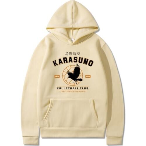 Hot Cartoon Haikyuu Mens Hoodies Funny Japanese Anime Streetwear Harajuku Karasuno Fly High Graphic Sweatshirts Men Women Tops