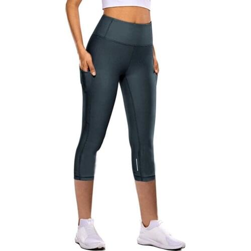 New Sport Leggings Women Tight Elastic Quick Drying Pants Reflective Seven Point Cozy Pants Sweatpants Phù hợp với thể thao