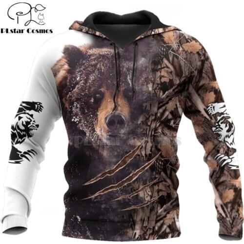 PLstar Cosmos bear HUNTING 3D Printed Shirts 3D Print Hoodies/Sweatshirt/Zipper Man Women big black bear Bow Hunter Bear-3