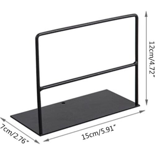 CPDD 1 Pair Wrought Iron Bookends Book Support Simple Desktop Office Magazine Organizer Stand Shelf