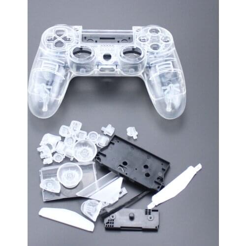 TingDong for PS4 V1 Controller Custom Clear Transparent Housing Shell Cover Case Repair Mod Kit For Sony Playstation 4 PS 4 L