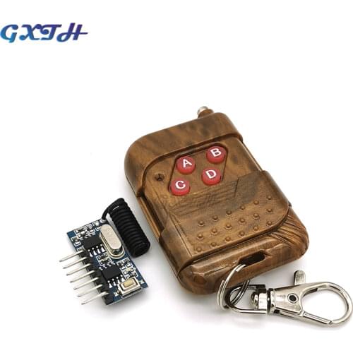 433mhz RF relay receiver module wireless 4 channel output with learning button RF remote control transmitter with antenna
