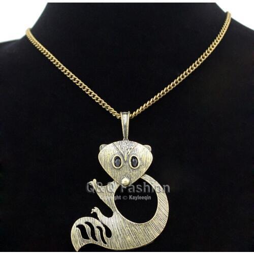 Retro Gold Varuka Foxy Fox Vulpes Wild Animal Chain Statement Collar Pendant Necklace Jewelry New