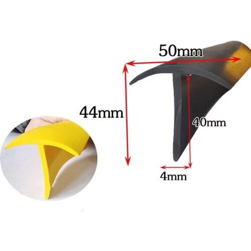 Rubber T Strip for Cable Solar Glass Metal Wood Panel Edge Encloser Shield Sealing 50x44mm Black Yellow