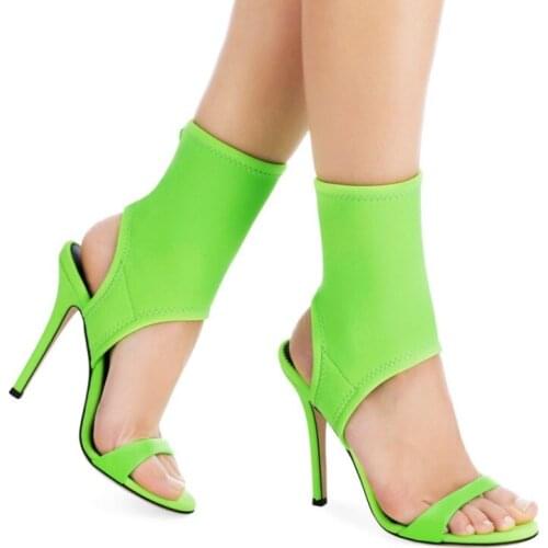 Summer new style large size Roman stiletto high-heeled casual stretch short-tube sandals wild fashion personality female sandals