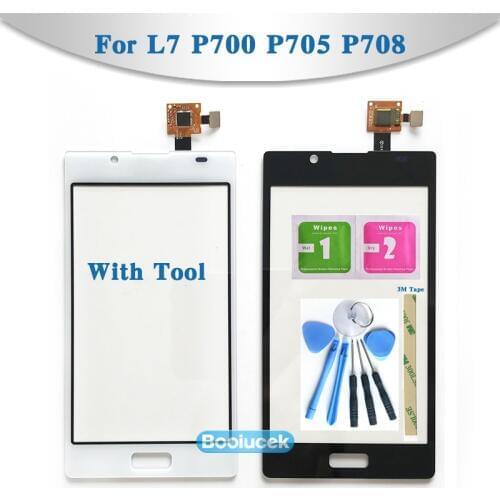 High Quality 4.3" For LG Optimus L7 P700 P705 P708 Touch Screen Digitizer Sensor Outer Front Glass Lens Panel Replacement