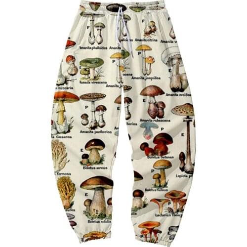Oversize 6XL Mushroom Printed Men Japanese Pocket Cargo Pants Joggers Harajuku Harem Pants Sweatpant Hip Hop Trousers