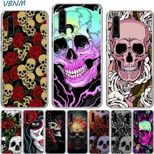 Flower Skull Silicone Case For Huawei P40 P30 P20 Mate 40 30 20 10 P10 Pro+ lite P Smart 2020 Z Plus + 2019 2018 Cover