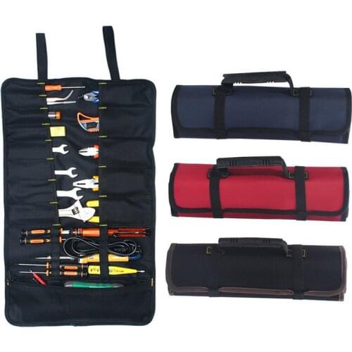 2PCS/1Set Roller Tool Bags Oxford Canvas Practical Handles Bags Chisel Electrician Carrying Tool kit Instrument Package Case