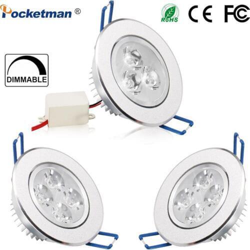 LED Ceiling Downkight 9W/12W/15W LED Dimmable Round Recessed Lamp Bedroom Kitchen Indoor Spot Light AC 85-265V Super Bright