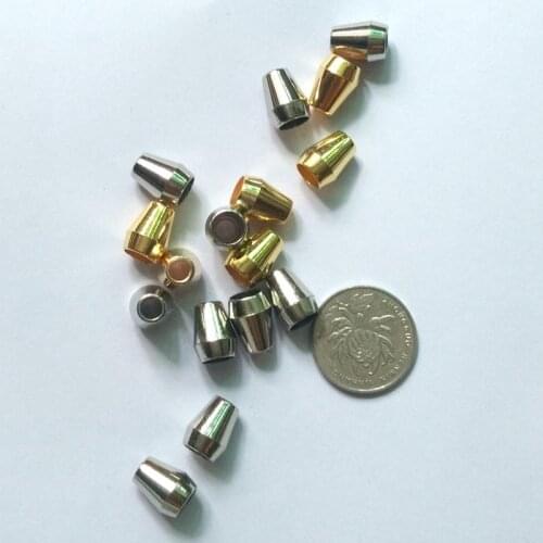 Golden silver color Cord Ends Bell Stopper Plastic Toggle Clip DIY For Paracord Clothes Bag Sports Wear Shoe 100pcs/bag