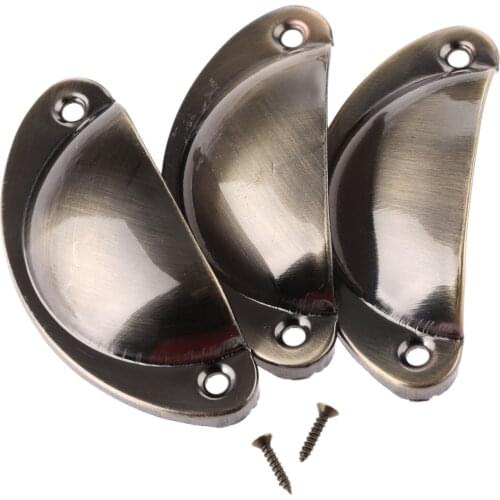 1pc Antique Bronze Shell Drawer Handle 81*35mm Cabinet Knobs and Handles Cupboard Kitchen Handle