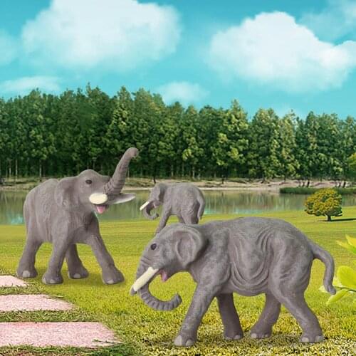10pcs/20pcs 1:150 Well Painted Animals Elephants PVC N Scale Model Elephant Scenery Landscape Layout AN15004