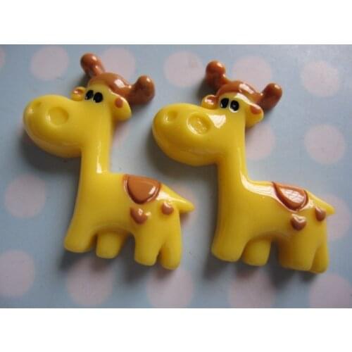 10pcs/lot kawaii flat back resin cartoon giraffe kids DIY resin cabochons accessories about 25mm