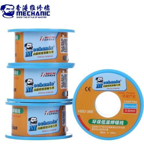 2Pcs/Lot Mechanic Lead-free Solder Wire 0.3/0.4/0.5/0.6/0.8mm Low Melting Point 40g Soldering Tin Wire BGA Welding Repair Tool