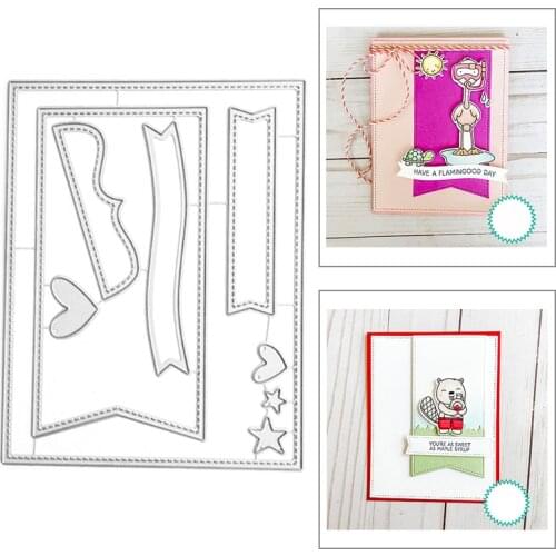 2021 New Rectangle Frame Label Banners Wave Metal Cutting Dies For DIY Craft Making Background Card Scrapbooking Album No Stamps