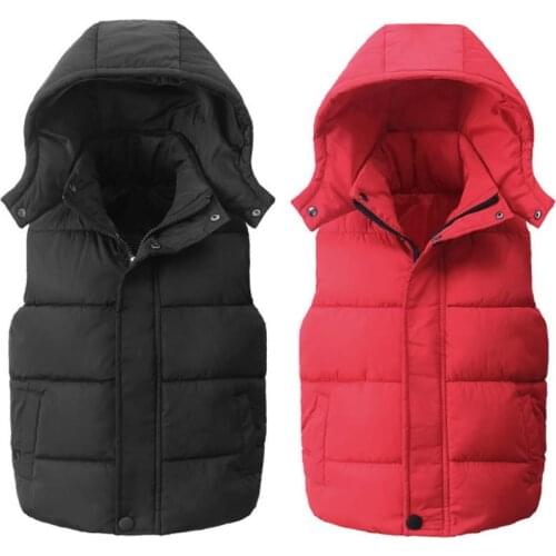 2021 Girls Boys Hooded Vests Childrens Down Cotton Coat Autumn Winter Baby Kids Infant Warm Waistcoat Outerwear Clothing 4-10Y