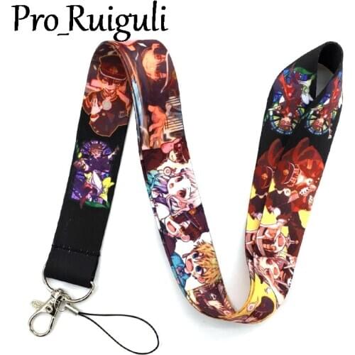 30pcs Toilet-Bound Hanako kun Cartoon Neck Strap Lanyard for Keys ID Card Badge Holder Mobile Phone Strap Rope Keychain Webbing