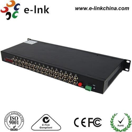 32Ch CCTV Analog Video Fiber transceiver with Backward rs485 data