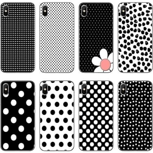 Black and White Polka Dot Accessories Phone Case For Huawei P30 P20 Pro P10 P9 P8 Lite Y5 Y6 Y7 Y9 P Smart Plus 2018 2019