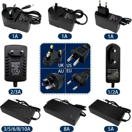 DC 5V 12V Lighting Transformer AC 110V 220V Switching Power Supply 1A 2A 3A 5A 6A 8A 10A LED Power Adapter For CCTV LED Lamp