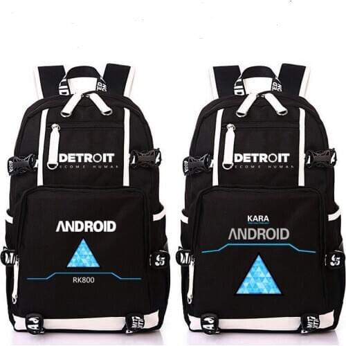 Detroit become human Backpack RK800 Bag Shoulder Travel School Bag for Teens Girl Boy Casual USB Charging Laptop Mochilas