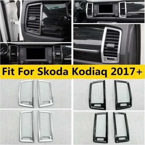 Yimaautotrims Dashboard Air Conditioner Outlet Vent Cover Trim Fit For Skoda Kodiaq 2017 2018 2019 2020 ABS Interior Mouldings