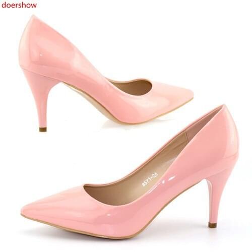 Doershow 2018 Shoes Women 8cm Pointed Toe Stiletto Heels Pumps Ladies Stylish High Heels Shoes SPQ1-1