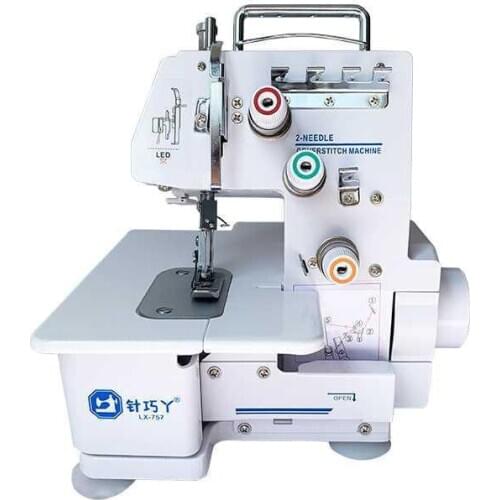 Home Small Flat Seaming Machine 220V Electric Desktop T -shirt Neckline Cuff Hem Seaming Stitching Sewing equipment With Light