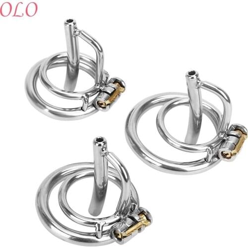OLO Penis Cage With Catheter Sex Toys For Men Adult Games Male Chastity Device Cock Lock Stainless Steel