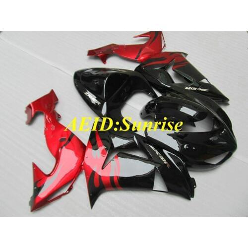 Motorcycle Fairing kit for KAWASAKI Ninja ZX10R 06 07 ZX 10R 2006 2007 zx 10r ABS Red gloss black Fairings set+gifts KF10