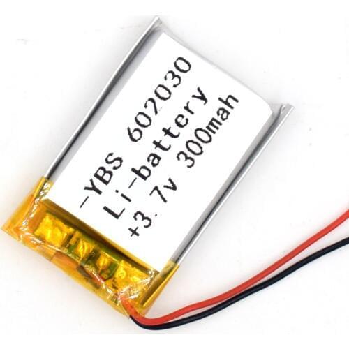 3.7V 300 mAh Li-Polymer Rechargeable Battery 602030 Li Po ion for GPS Bluetooth MP3 MP4 MP5 Watch 062030