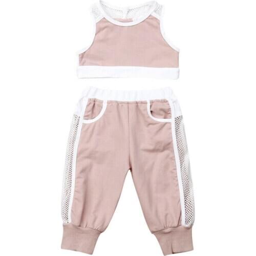 New 2PCS Newborn Baby Girls Summer Clothes Tank Tops Vest Pants Outfits Sportswear