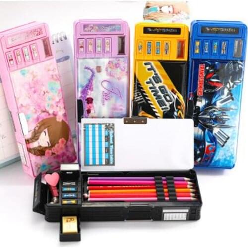 Multi-function Pencil Case Cartoon Creative Large-capacity Pencil Case Double-sided Stationery Box Pencil-box Estojo Escolar