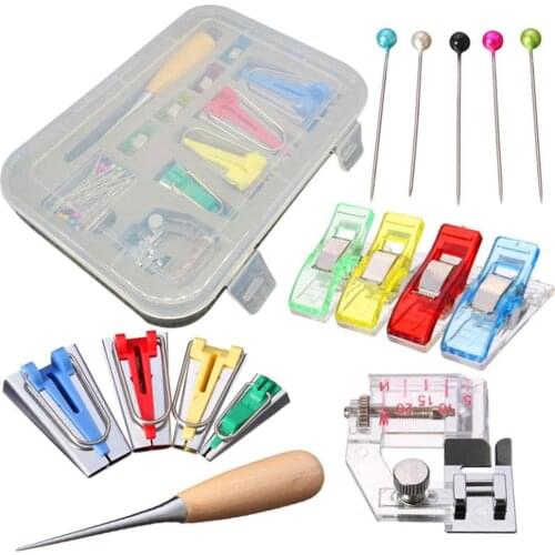 Bias Tape Maker Kit 11-in-1 Multifunction Fabric Bias Tape Maker Set for DIY Quilting Sewing Craft Tools, 6mm 12mm 18mm 25mm