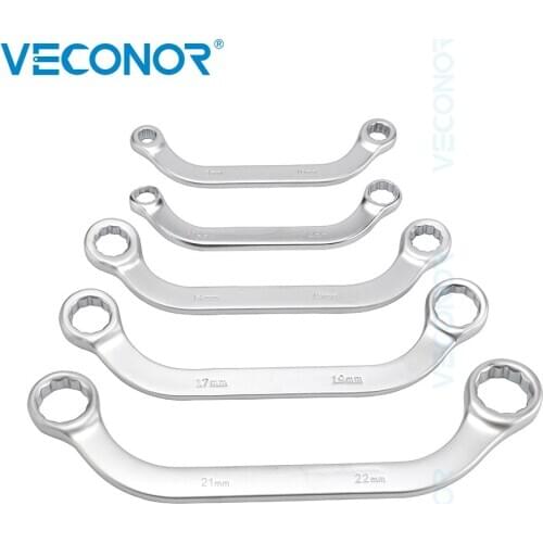5Pcs C Type Wrench of Key Set C-type Plum Spanner Set Wrench Car Repair Tool Wrench Tool Set Size 8-10/11-13/14-15/17-19/21-22mm
