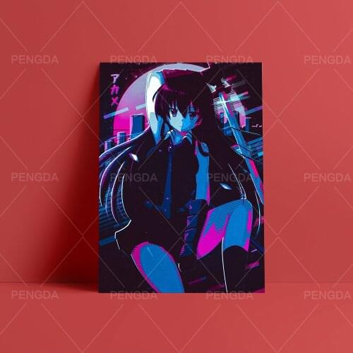 Wall Art Home Decor Hd Akame Beautiful Girl Print Modular Anime Black Picture Posters Canvas Painting For Bedroom Artwork Frame