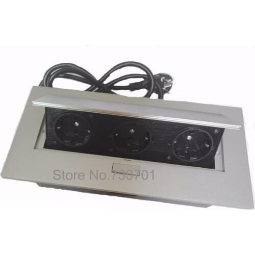 Cheap high quality EU desktop socket with Zinc alloy ,silver white and black is available EUROPEAN OUTLETS cable plug connect