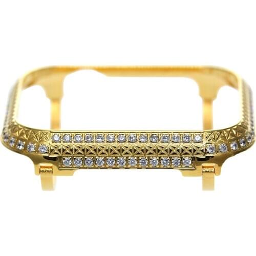New Top Quality 40mm Bezel Two-Tone Encrusted Rhinstone Diamond Gold Case Bezel Compatible Apple Watch Series 4 for Apple Watch