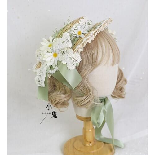 Origional Multicolor Lolita Flower Elegant Flat Hat Hat Bride Tea Party Gorgeous Hat Hanyang Eclectic