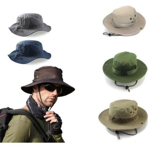 Men Shading Bucket Caps Outdoor Sports Accessories Hiking Cycling Fishing Beach Sunproof Sun Shade Round Edge Fishman Hats