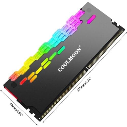 Coolmoon Heatsink High Compatibility 5V 3PIN ARGB Memory Spreader Cooler Addressable RGB Cooling Vest For Desktop