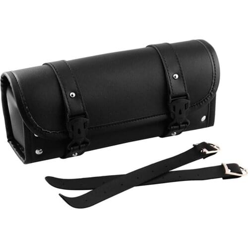 Universal Motorcycle Fork Bag Motorbike Handlebar Mount Waterproof PU Leather Side Tool Bag