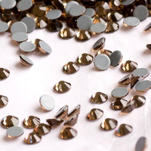 YANRUO 2058HF SS30 Smoked Topaz 288Pcs Crystal Flat Back Rhinestones Hotfix Strass For Dress Decoration Accessories