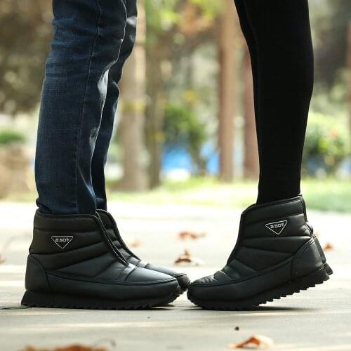 Winter mens and womens snow shoes, middle-aged and elderly cotton shoes, waterproof and ski boots, mother shoes, short boots