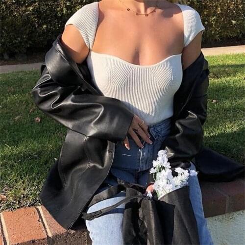 ZXQJ Women 2021 Fashion Basic Fitted Cropped Ribbed Corset T Shirt Vintage Slash Neck Short SleeveFemale Tops Mujer